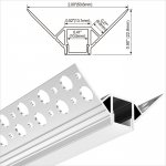 A070 Series 51*23mm LED Strip Channel - 1m or 2m length anodized silver architectural gypsum plaster ceiling aluminium LED profile